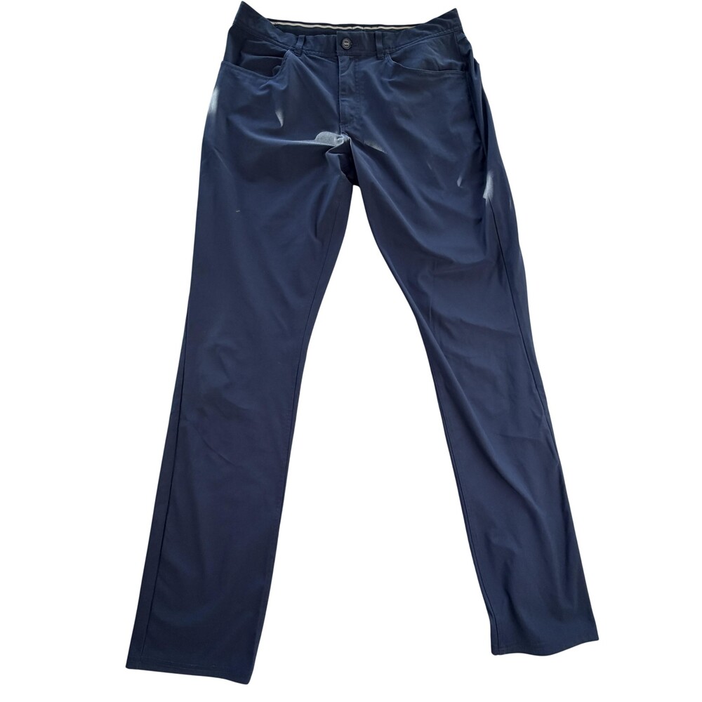 Puma Pants Mens FITS 34x33 Blue Stretch Khakis Golf 5 Pocket Performance Casual